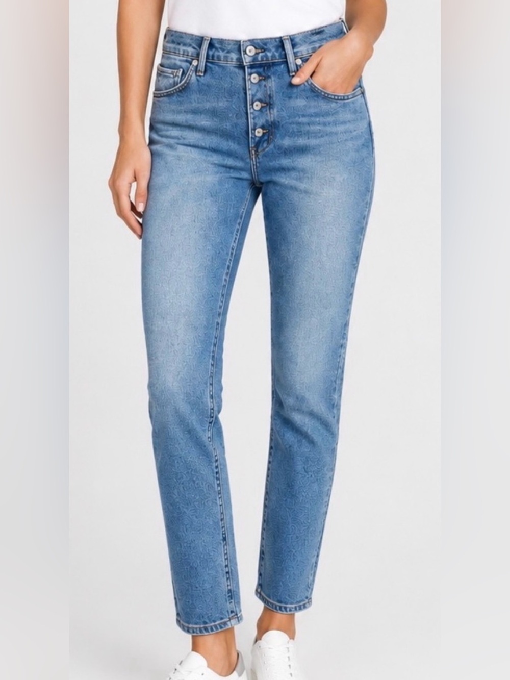 Citizens of Humanity Skyla Straight Leg Jeans 29 Light/Med Wash Button Fly Ankle